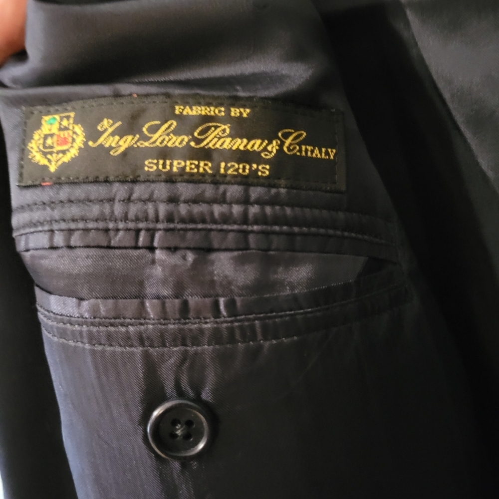 Brooks Brother's Men's Italian Wool Navy Blue Suit Coat Jacket. Size 45R - Picture 6 of 8